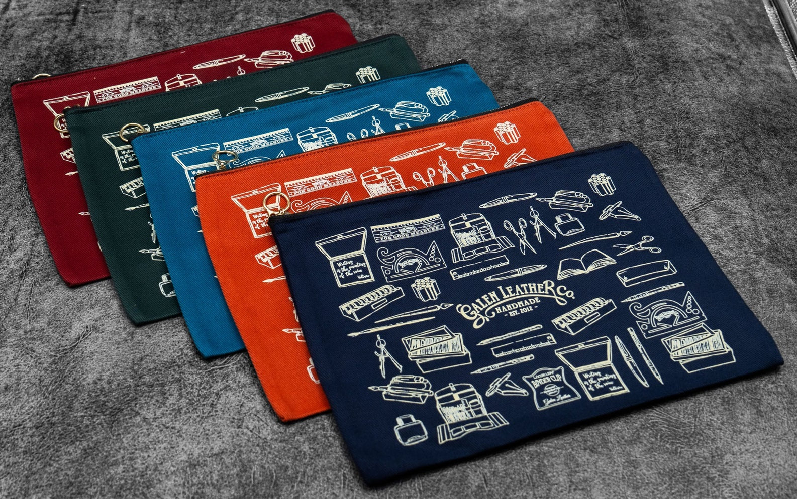 Galen Leather Canvas Clutch – Everyday Tool Pouch – A5 - Blesket Canada