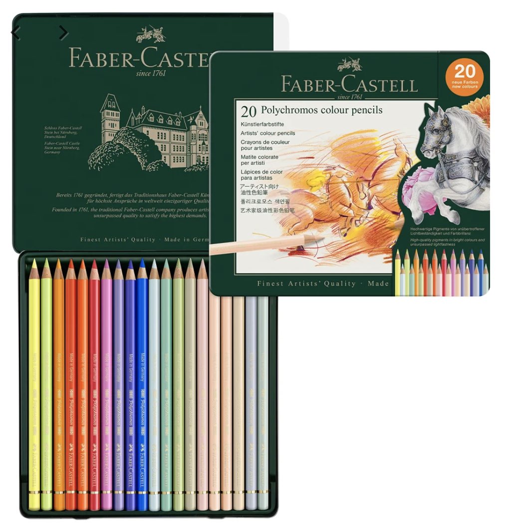 Faber-Castell Polychromos Artists' Color Pencils Tin of 20