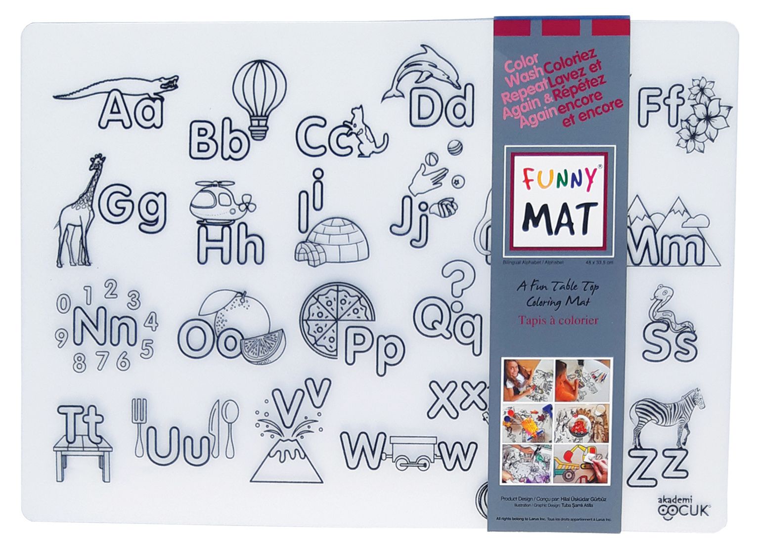 Funny MAT A Fun Table Top Coloring Mats - Alphabet (Transparent, Single)