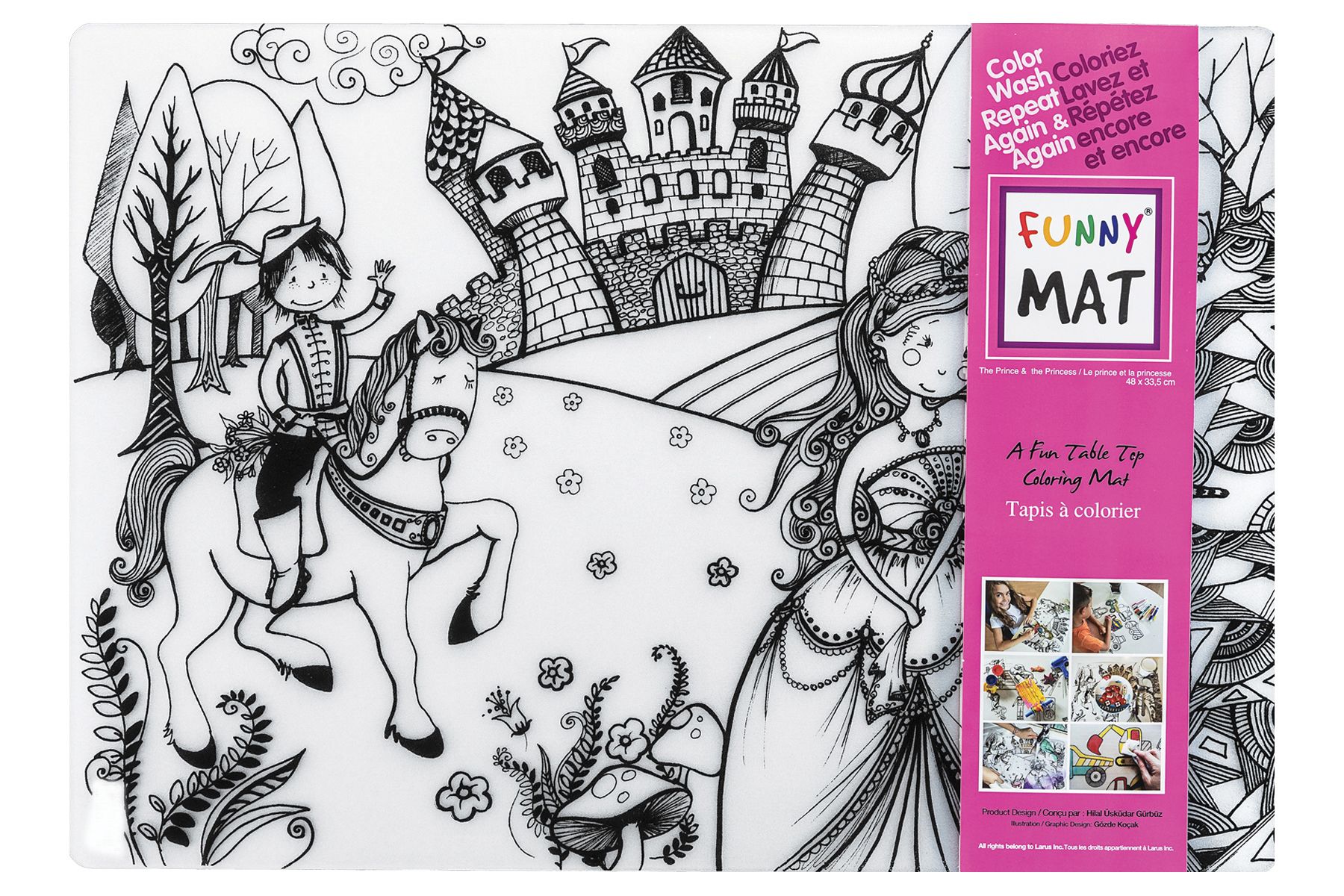 Funny MAT A Fun Table Top Coloring Mats - Princess (Transparent, Single)