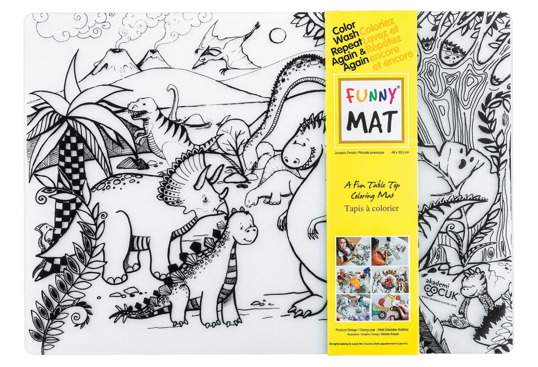 Funny MAT A Fun Table Top Coloring Mat - Jurassic (Transparent, Single) - Blesket Canada