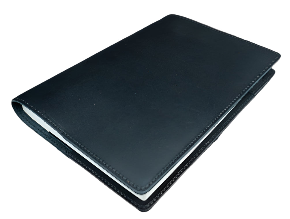 Galen Leather - Slim A5 Notebook/Planner Cover - Black - Blesket Canada