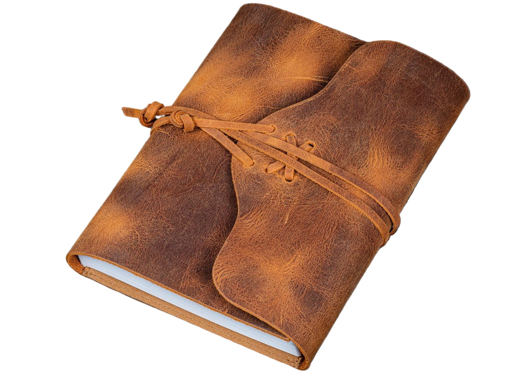 Galen Leather - Refillable Leather Wrap Journal/ Planner Cover A5 - Crazy Horse Brown - Blesket Canada