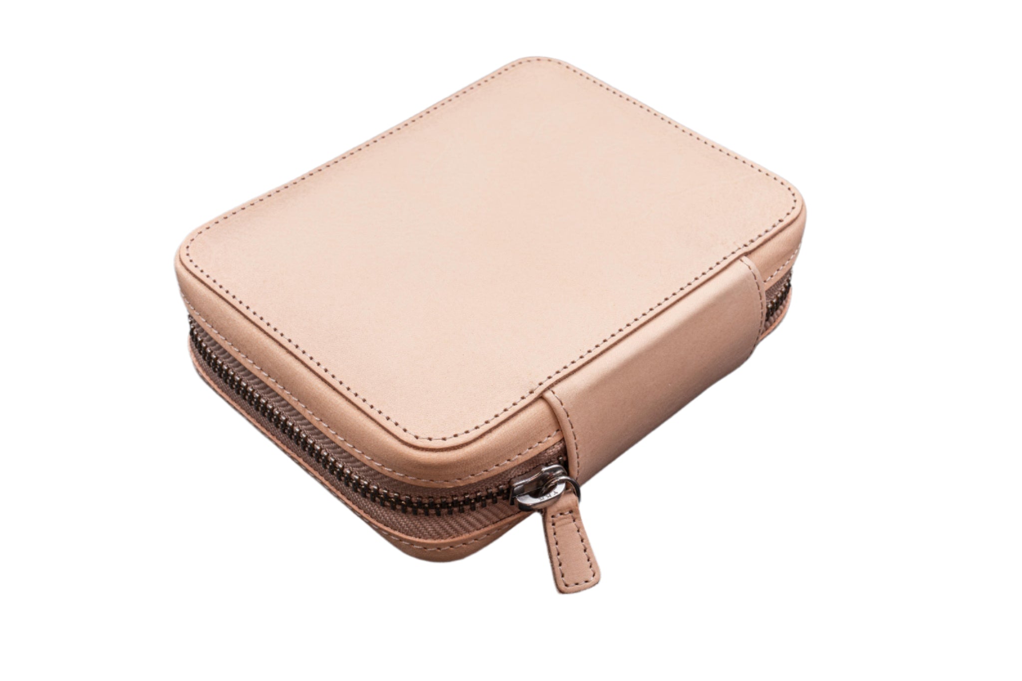 Galen Leather Expansi-Pouch Leather Wide 10 Slots Pen Case - A6 Zip Folio - Undyed - Blesket Canada