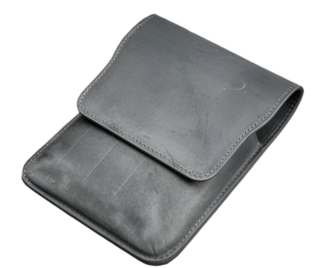 Galen Leather - Leather Flap Pen Case for Five Pens - Crazy Horse Smoky - Blesket Canada