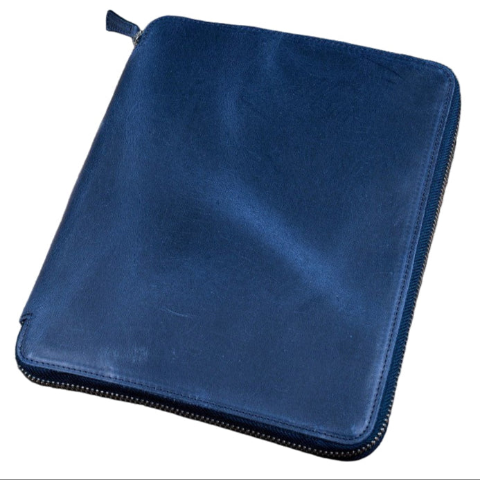Galen Leather Zipper Leuchtturm 1917 B5 XL Folio - C.H. Navy Blue - Blesket Canada