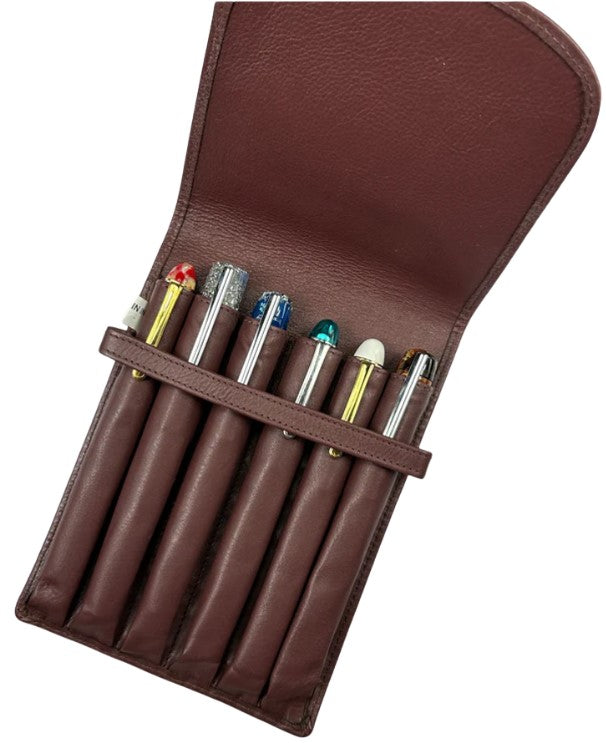 Girologio 6 Pen Case - Antique Brown - Blesket Canada