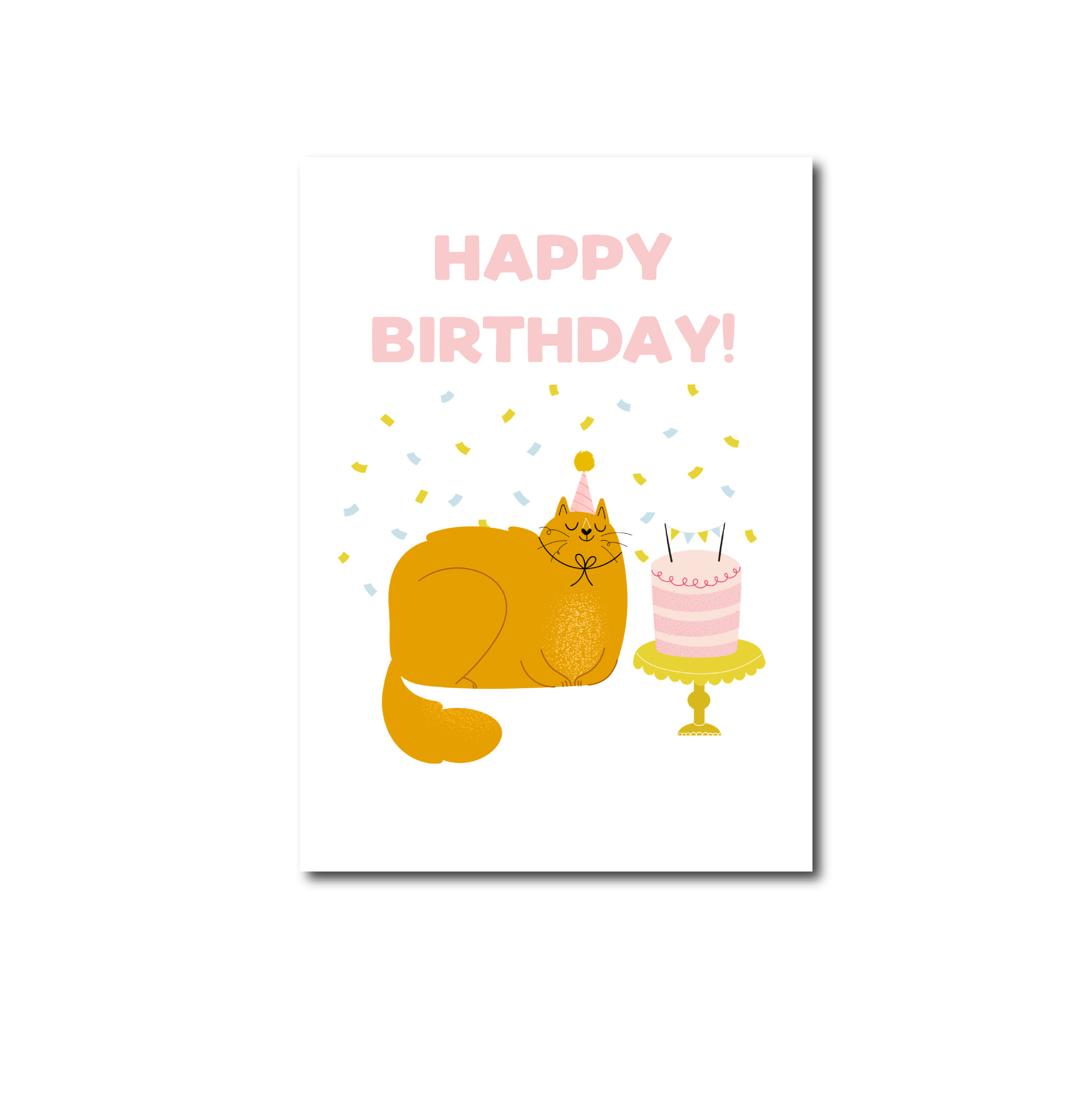 Only Happy Things Stationery Postcard - Happy Birthday Cat - Blesket Canada