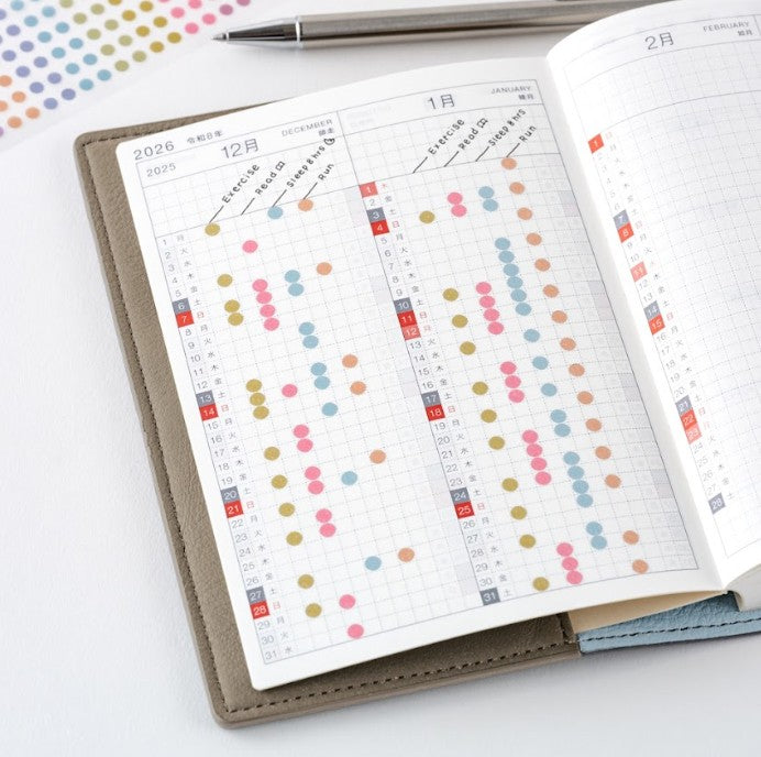 Hobonichi 2026 Tsuki no IRO Transparent Dot Stickers (3.5mm) - Blesket Canada