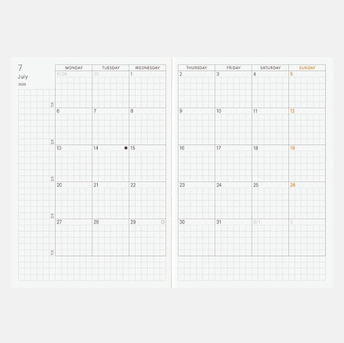 Hobonichi Techo 2026 English Planner Book A6 (January Start) - Blesket Canada