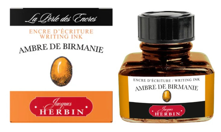 J.Herbin Fountain Pen 30ml ink bottle - Ambre De Birmanie - Blesket Canada