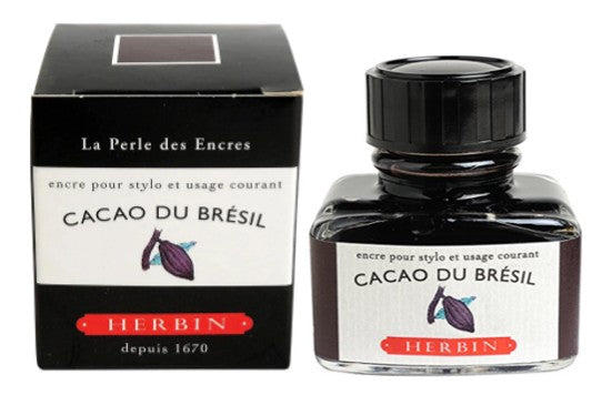 J Herin Fountain Pen ink bottle - Cacao du Bresil - Blesket Canada