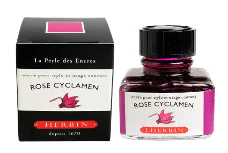 J.Herbin Fountain Pen 30ml ink bottle - Rose Cyclamen (Cyclamen Pink) - Blesket Canada