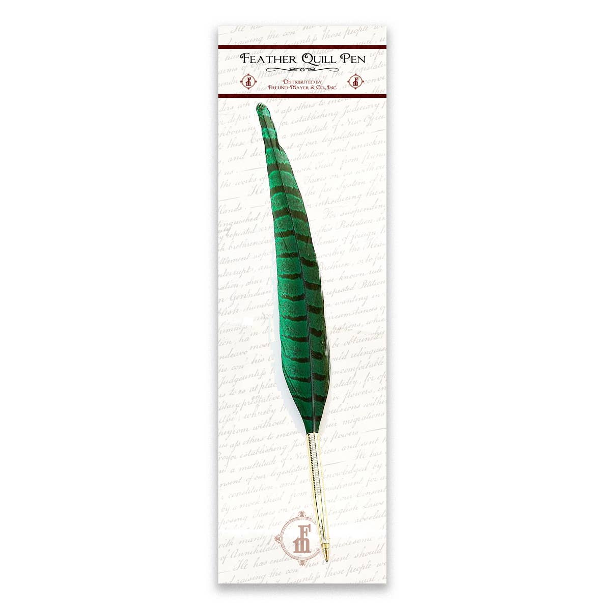 Freund Mayer & Co. Genuine Pheasant Quill Pen – Jade, Nib Pen - Blesket Canada