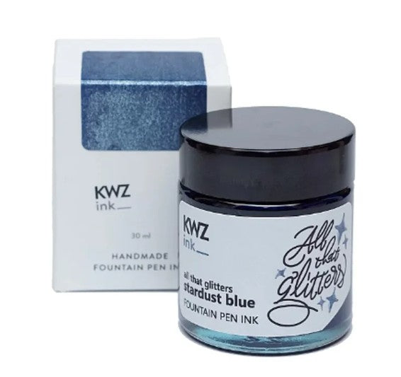 KWZ All That Glitters Fountain Pen Ink 30ml - Stardust Blue - Blesket Canada
