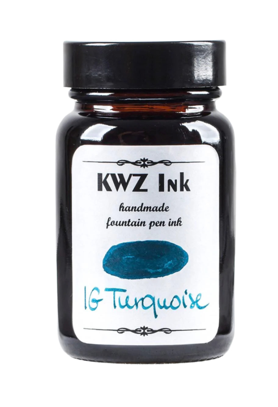 KWZ Iron Gall Ink Bottle 60ml - Turquoise - Blesket Canada