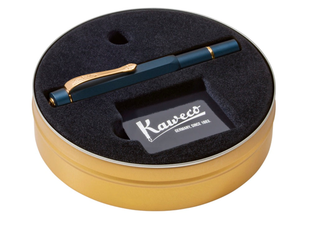 Kaweco Sport Piston AL Fountain Pen Navy/Gold - Blesket Canada