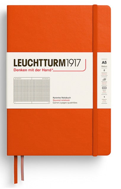 LEUCHTTURM1917 Hardcover Medium Notebook A5 Squared - Pumpkin - Blesket Canada