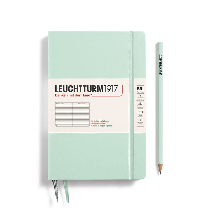 LEUCHTTURM1917 Hardcover Paperback (B6+) Ruled - Mint Green - Blesket Canada
