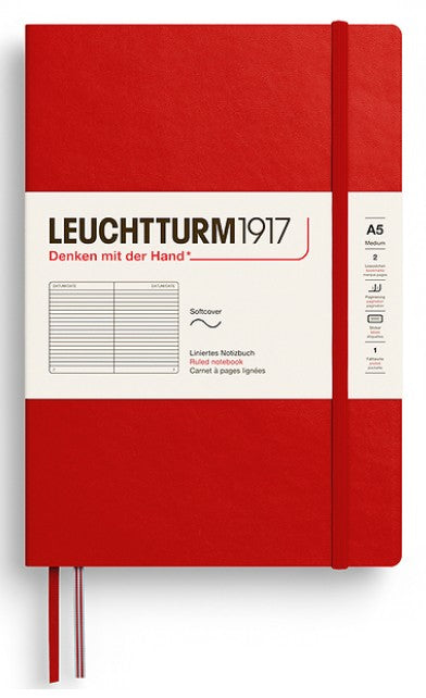 LEUCHTTURM1917 Softcover Medium Notebook A5 Ruled - Cherry - Blesket Canada