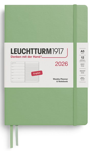 Leuchtturm Weekly Planner & Notebook Medium (A5) 2026 - Sage - Blesket Canada