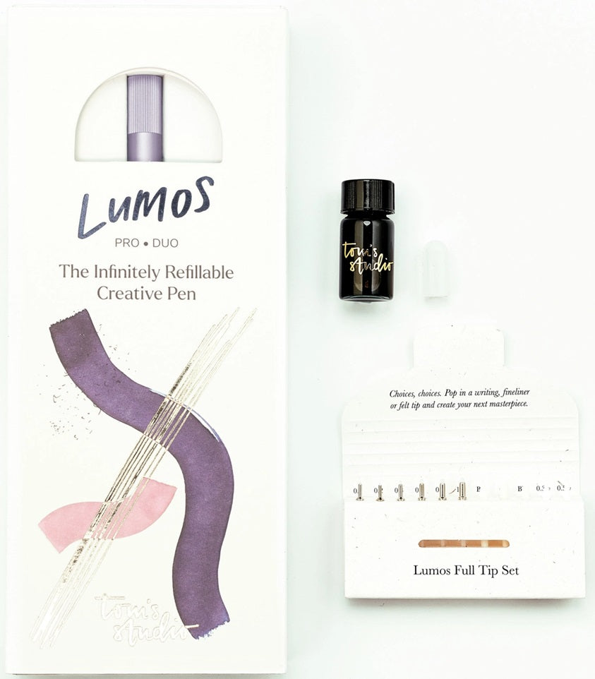 Tom's Studio Lumos Pro – Refillable Multi-Tip Pen – Lilac (Duo Tip) - Blesket Canada