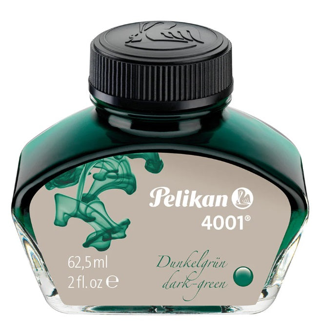 Pelikan 4001 Fountain Pen Ink 62.5ML - Dark Green - Blesket Canada