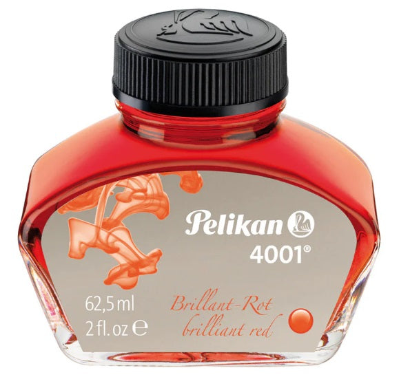 Pelikan 4001 Fountain Pen Ink 62.5ML - Brilliant Red - Blesket Canada