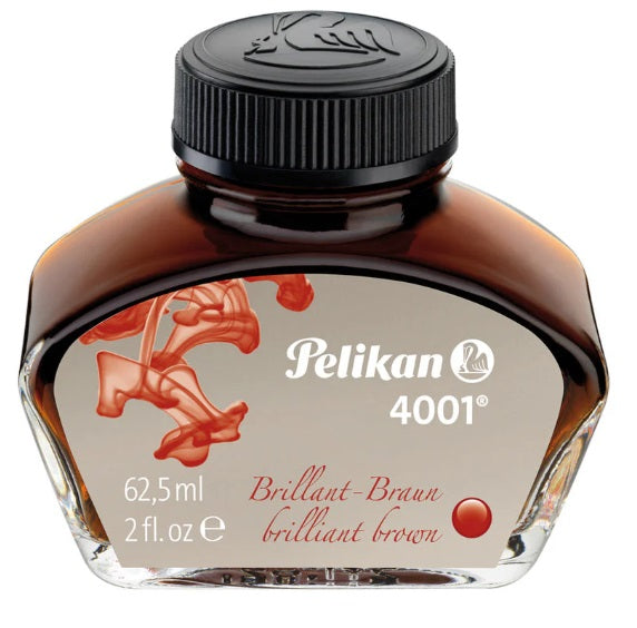 Pelikan 4001 Fountain Pen Ink 62.5ML - Brilliant Brown - Blesket Canada