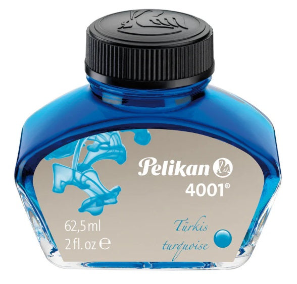Pelikan 4001 Fountain Pen Ink 62.5ML - Turquoise - Blesket Canada