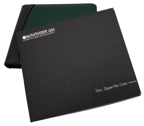 Monteverde USA Deluxe Collectors Vegan Leather Zipper Pen Case 12 Pcs - Blesket Canada