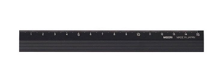 Midori Aluminum Black Ruler 15cm