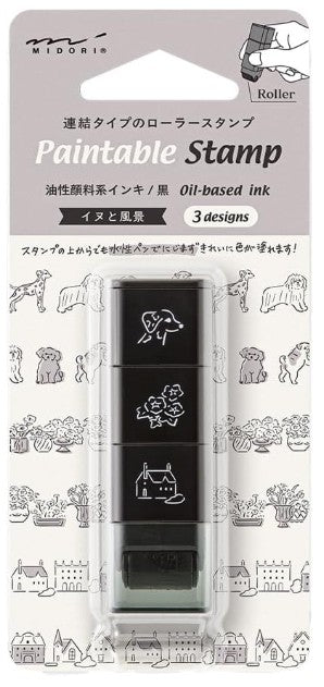 Midori Paintable Stamp Roller Dog & Landscape - Blesket Canada