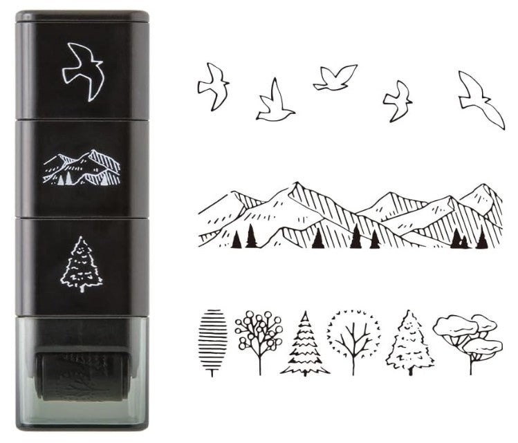 Midori Paintable Stamp Roller - Mountain View - Blesket Canada