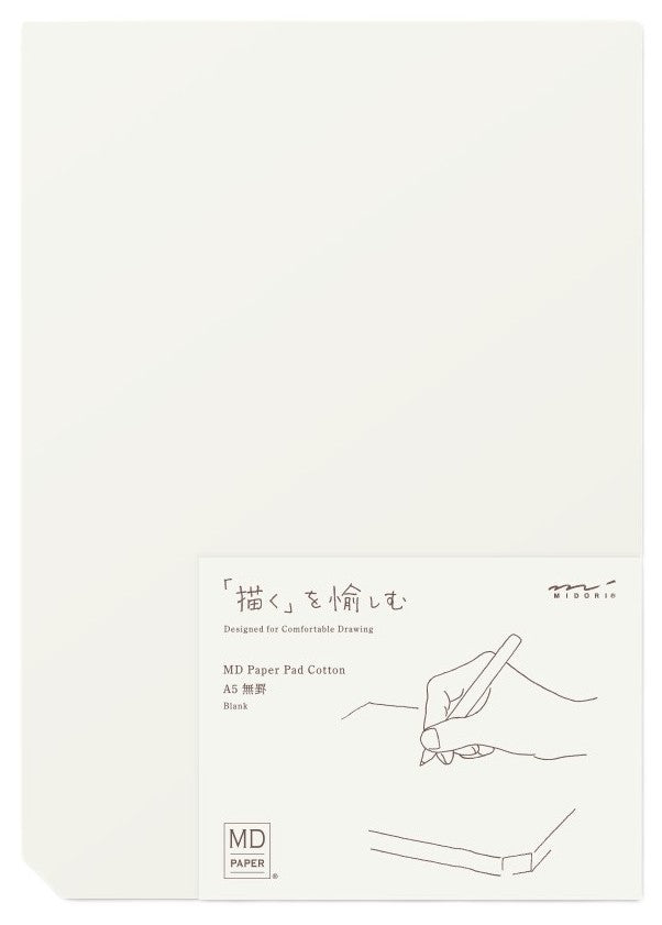 Midori MD Paper Pad Cotton - A5 Blank - Blesket Canada