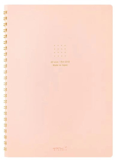 Midori Ring Notebook Color Dot Grid - A5 - Pink - Blesket Canada