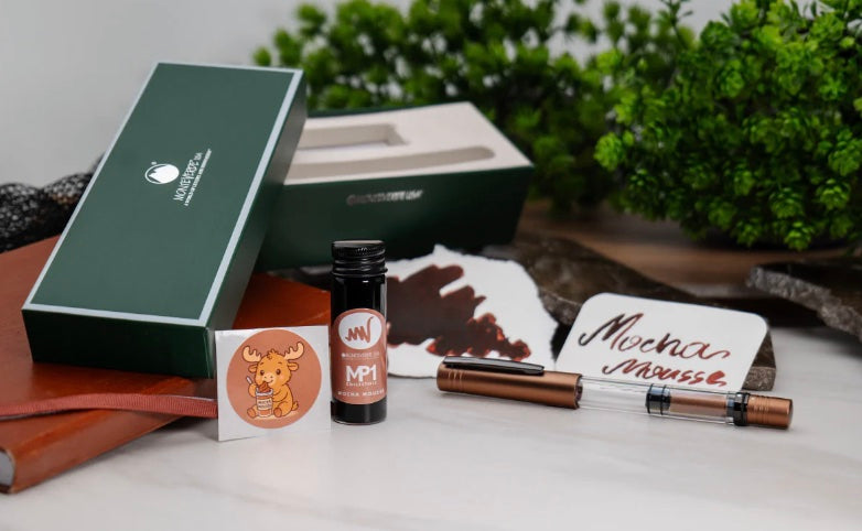 Monteverde USA MP1 Piston Mocha Mousse Fountain Pen + 15 ml Ink Bottle Set - Blesket Canada