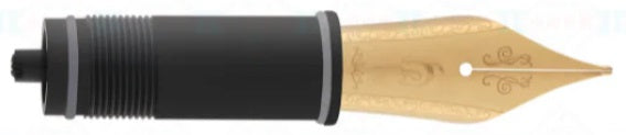 Nahvalur No. 6 Stainless Steel Fountain Pen Nib – Gold Plate with Plastic Feed - Blesket Canada