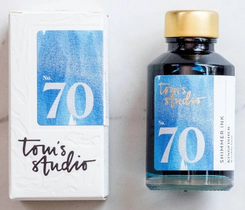 Tom's Studio Shimmer Fountain Pen Ink - Kingfisher - Blesket Canada