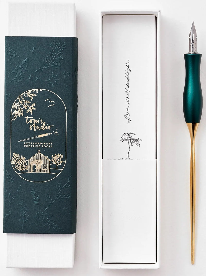 Tom's Studio Bloom Calligraphy Pen – Ivy (Straight) - Blesket Canada