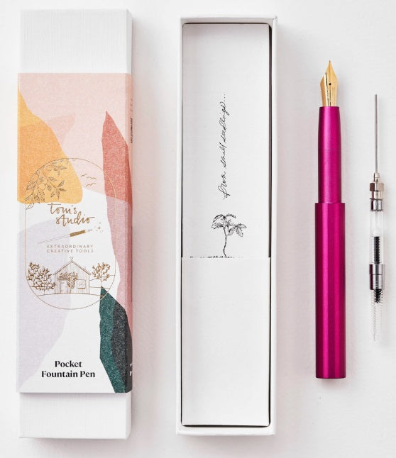 Tom's Studio The Studio Pocket Fountain Pen 2.0 – Mulberry - Blesket Canada
