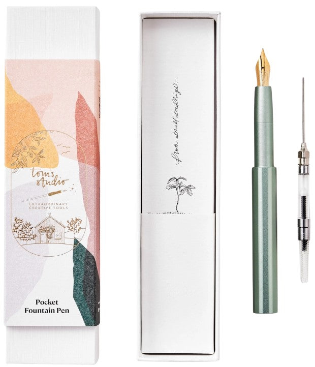 Tom's Studio The Studio Pocket Fountain Pen 2.0 – Sage - Blesket Canada