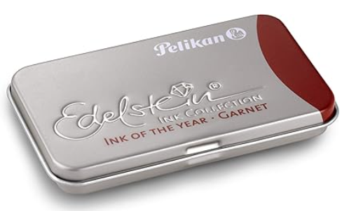 Pelikan Edelstein Ink Cartridges set of 6 in Metal Tin - Garnet - Ink of the Year - Blesket Canada