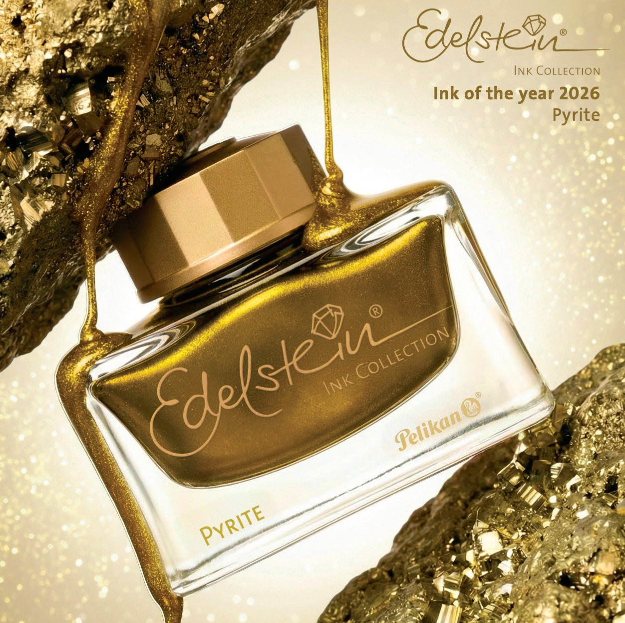 Pelikan Edelstein Ink of the Year 2026 - Pyrite - Bottle (50mL) - Blesket Canada