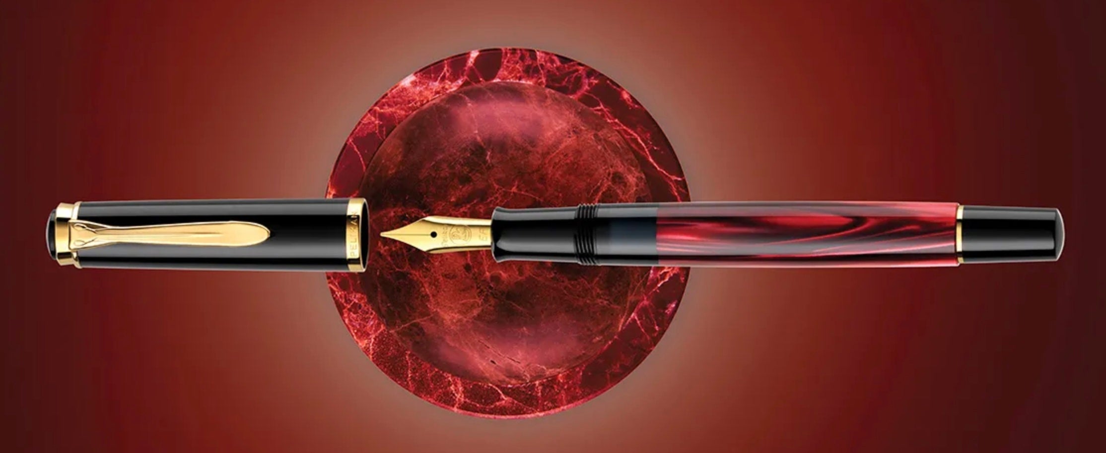 Pelikan Classic M200 Marbled Red Special Edition - Blesket Canada