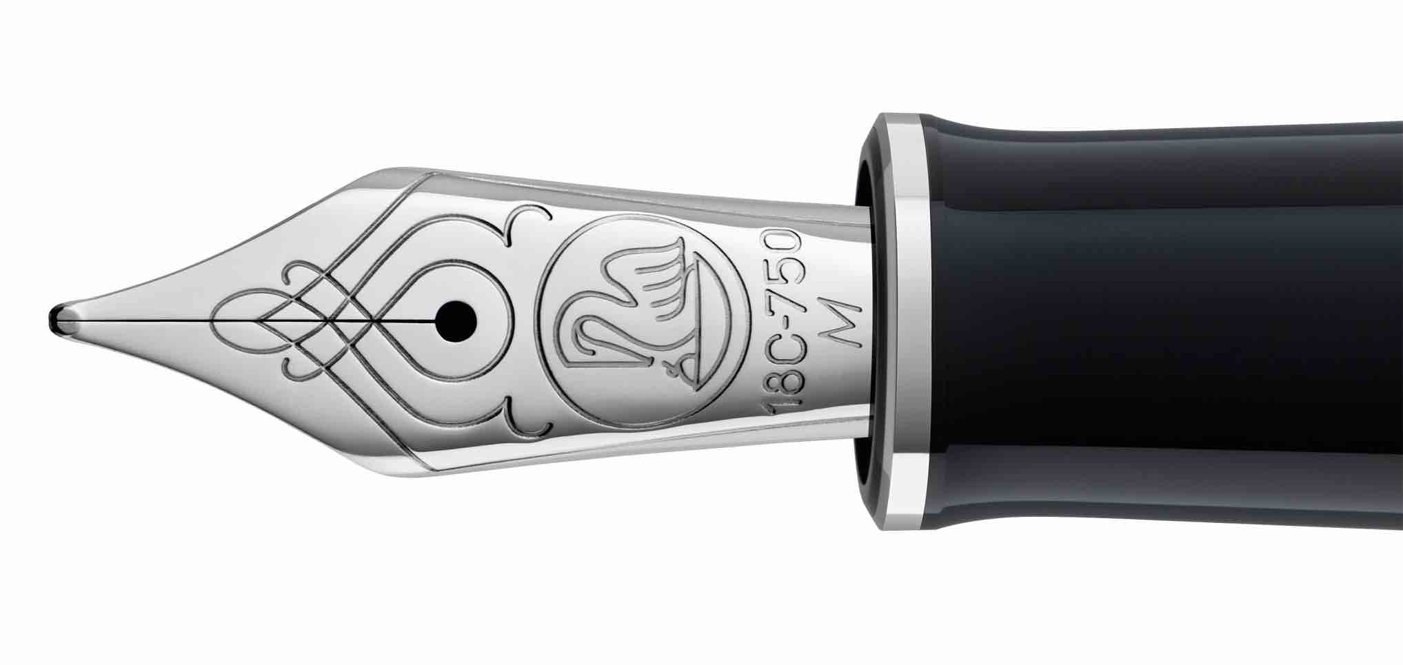 Pelikan Souverän M805 Black/Blue Fountain Pen 18kt - Blesket Canada