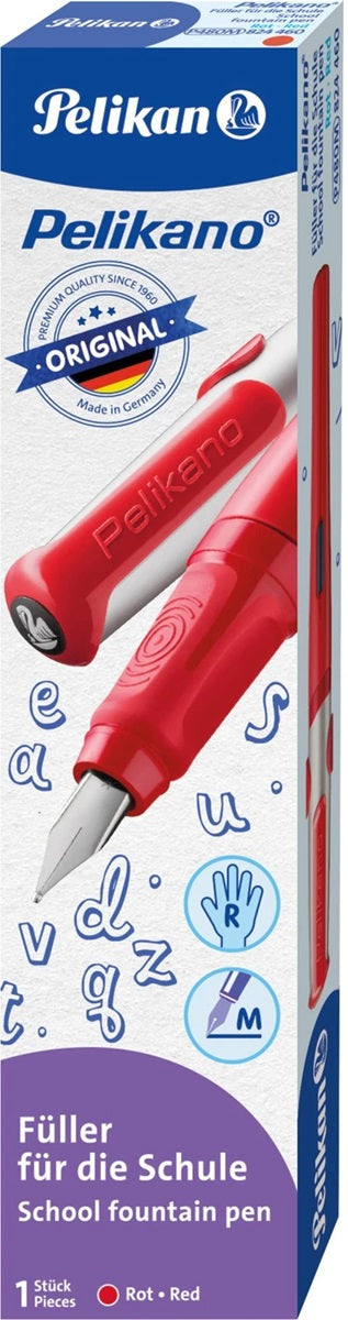 Pelikan Pelikano P480 Original Fountain Pen - Medium Nib - Red - Blesket Canada