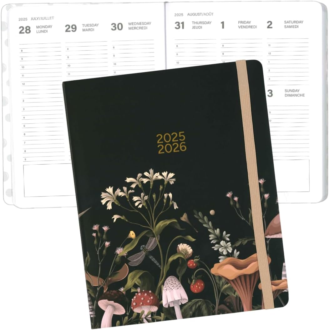 Pierre Belvédère - 2025-2026 Academic Agenda - Weekly Planner Blooming Mushrooms - Blesket Canada