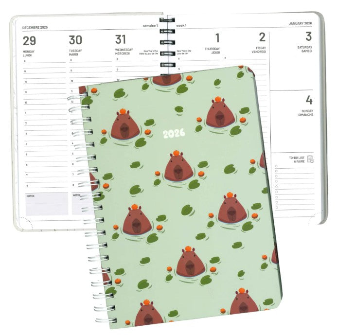 Pierre Belvedere Annual Agenda 2026 - Capybaras and Oranges - Blesket Canada