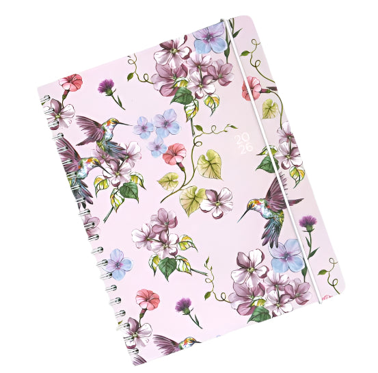 Pierre Belvedere Annual Agenda 2026 - Hummingbird and Flowers - Blesket Canada